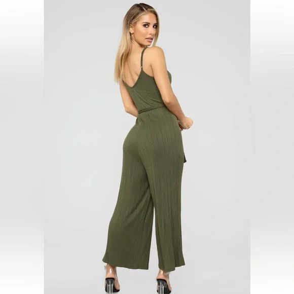 Fashion Nova Amsterdam Ribbed Jumpsuit - Olive - Picture 5 of 5